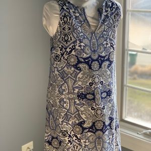 Blue & White Floral A-line dress